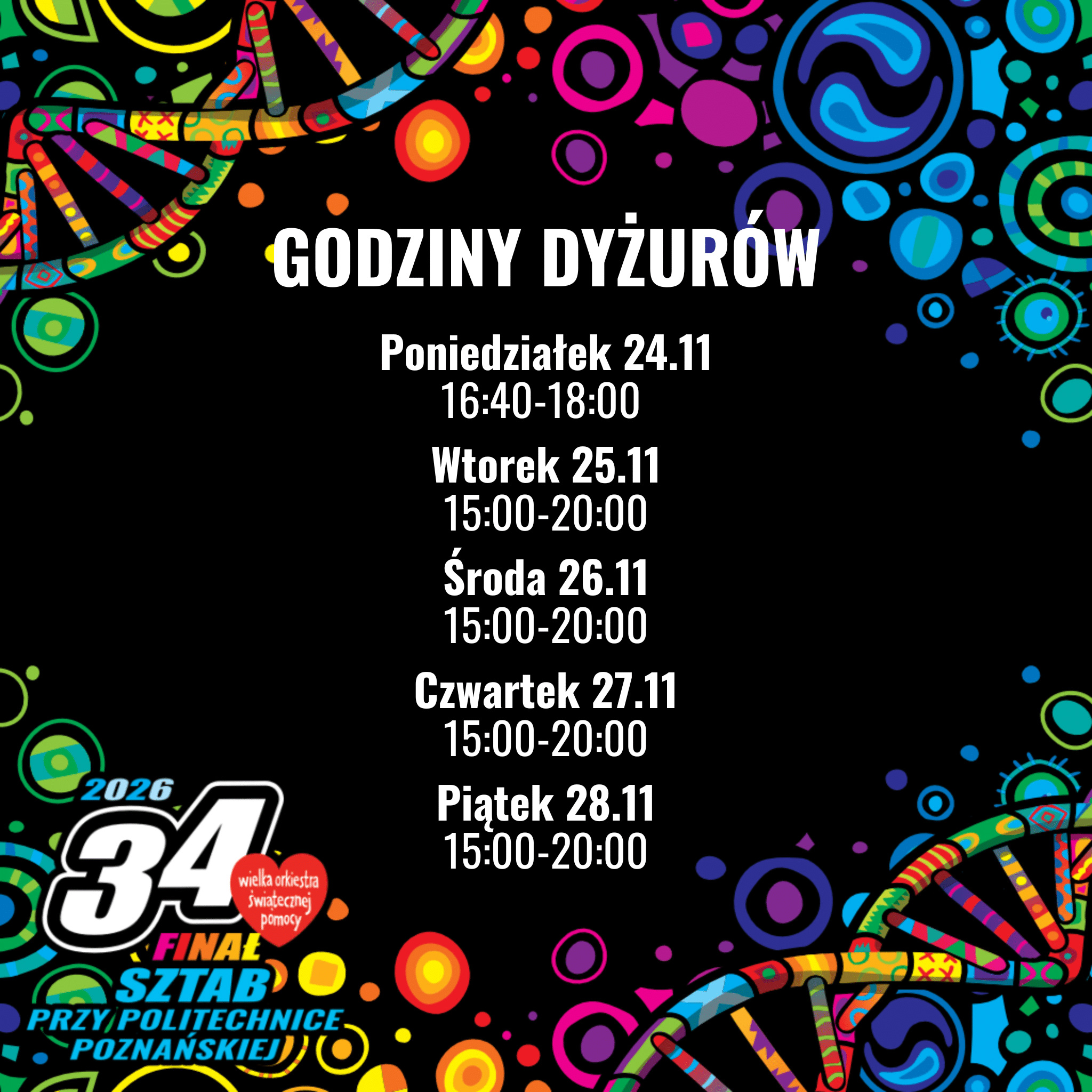 Godziny dyżurów 1